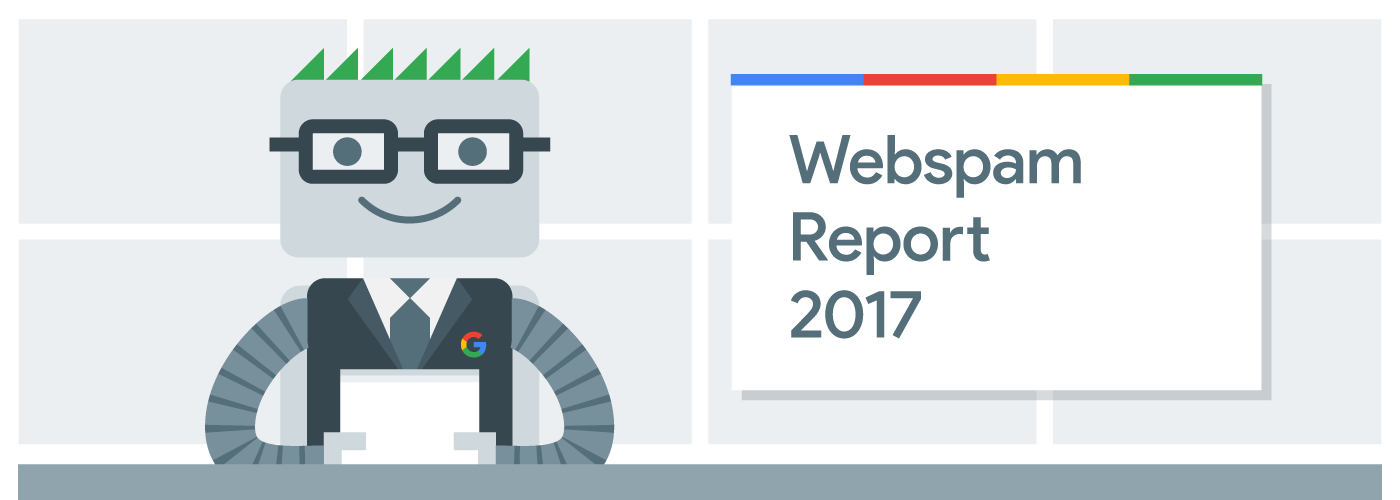 Et bilde med teksten "Webspam report 2017".