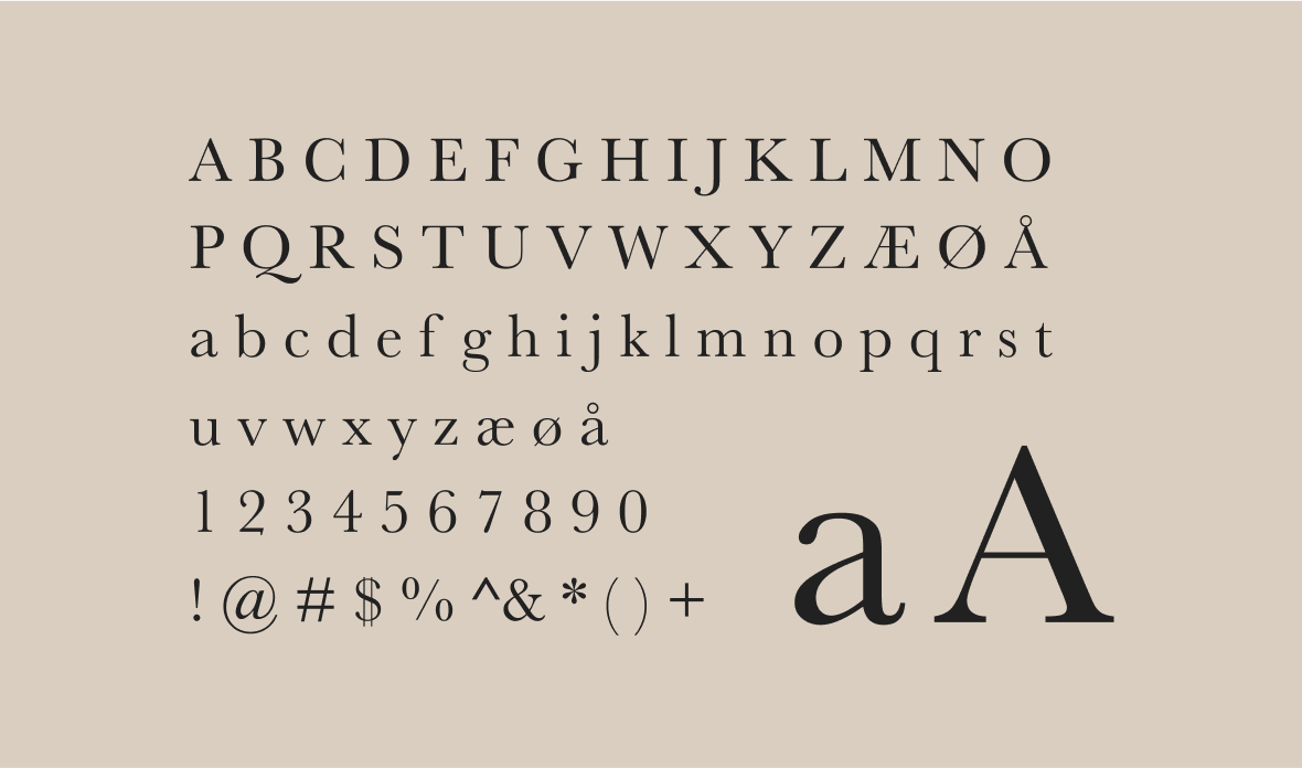 Bilde av alfabet med bokstaver i Baskerville skrifttype.