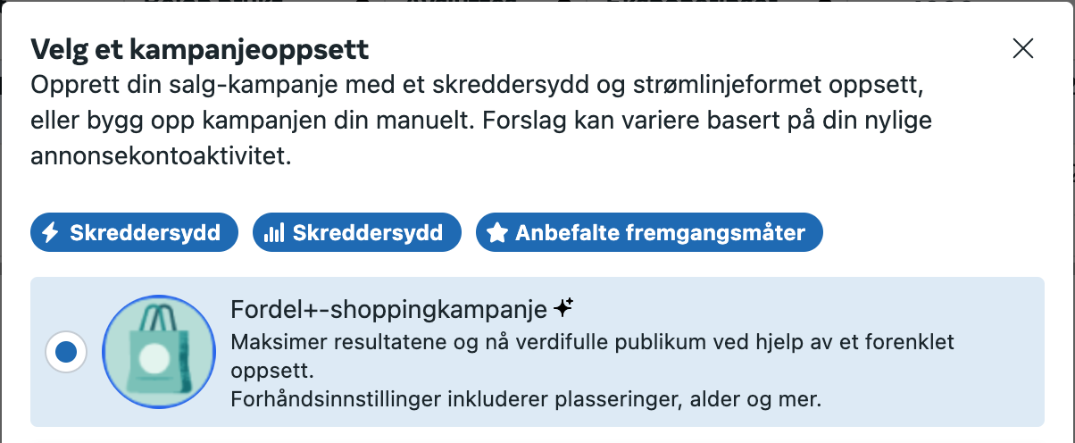 Skjermbilde av Advantage på Meta