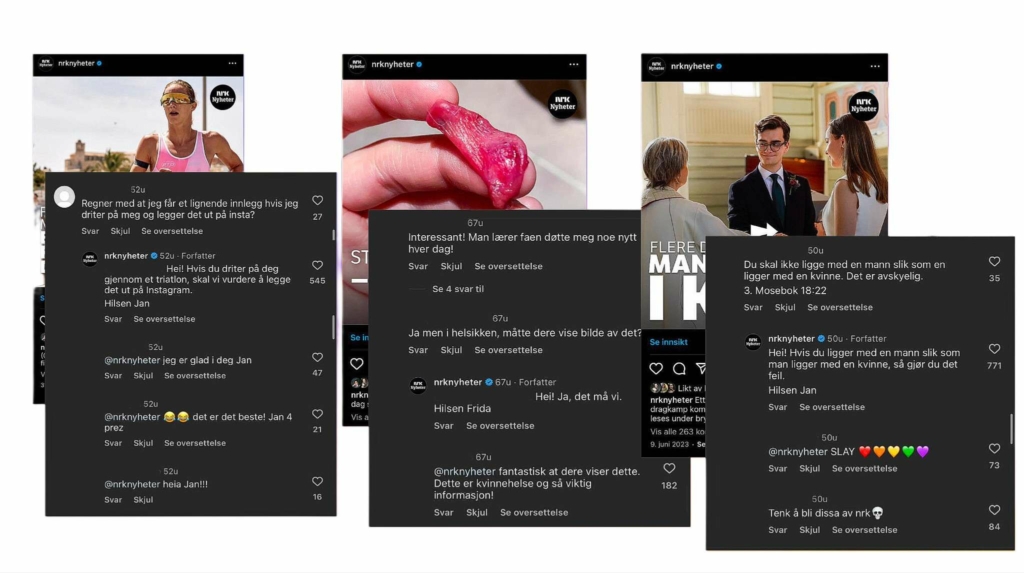 NRK-nyheter med morsomme svar til kommentarfeltet sitt