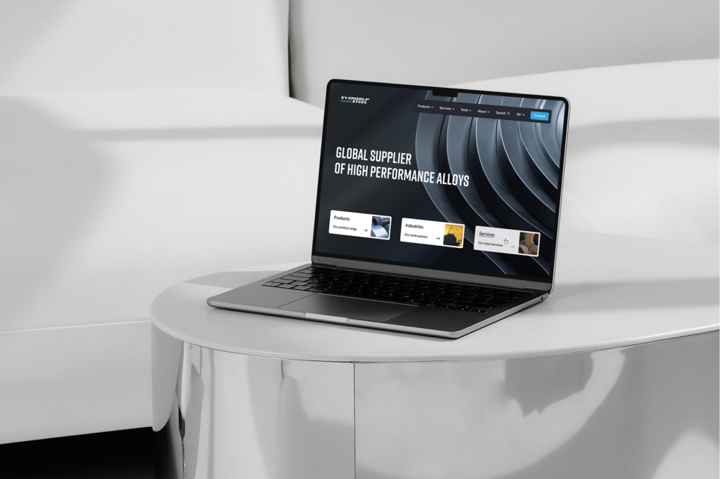 Sverdrup Steel nettside mockup